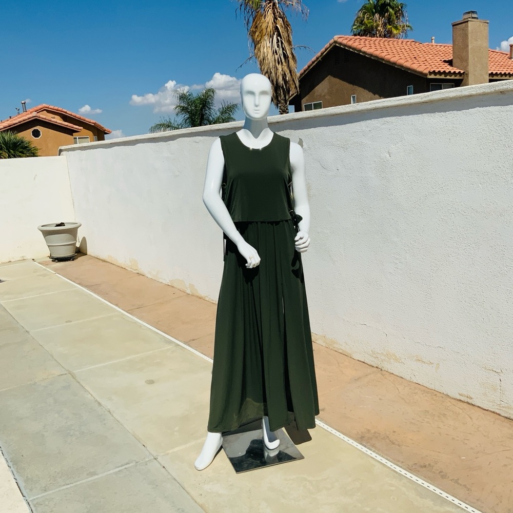 NWOT—Michael Kors Olive Green Maxi Dress